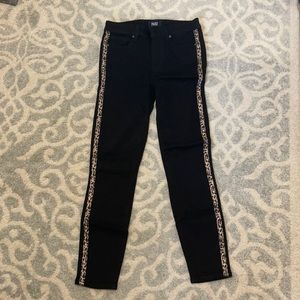 Paige Black Jeans with Cheetah Side